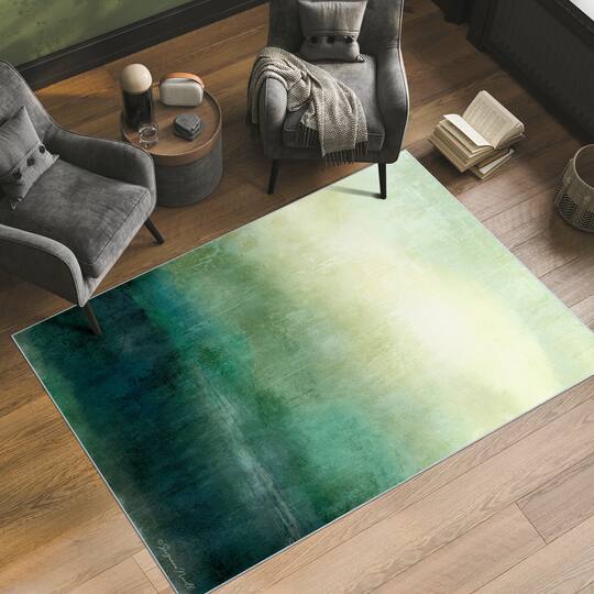Empire Art Direct 5ft. x 7.5ft. Green Hidden Path I B Tapis D'Art Washable Area Rug